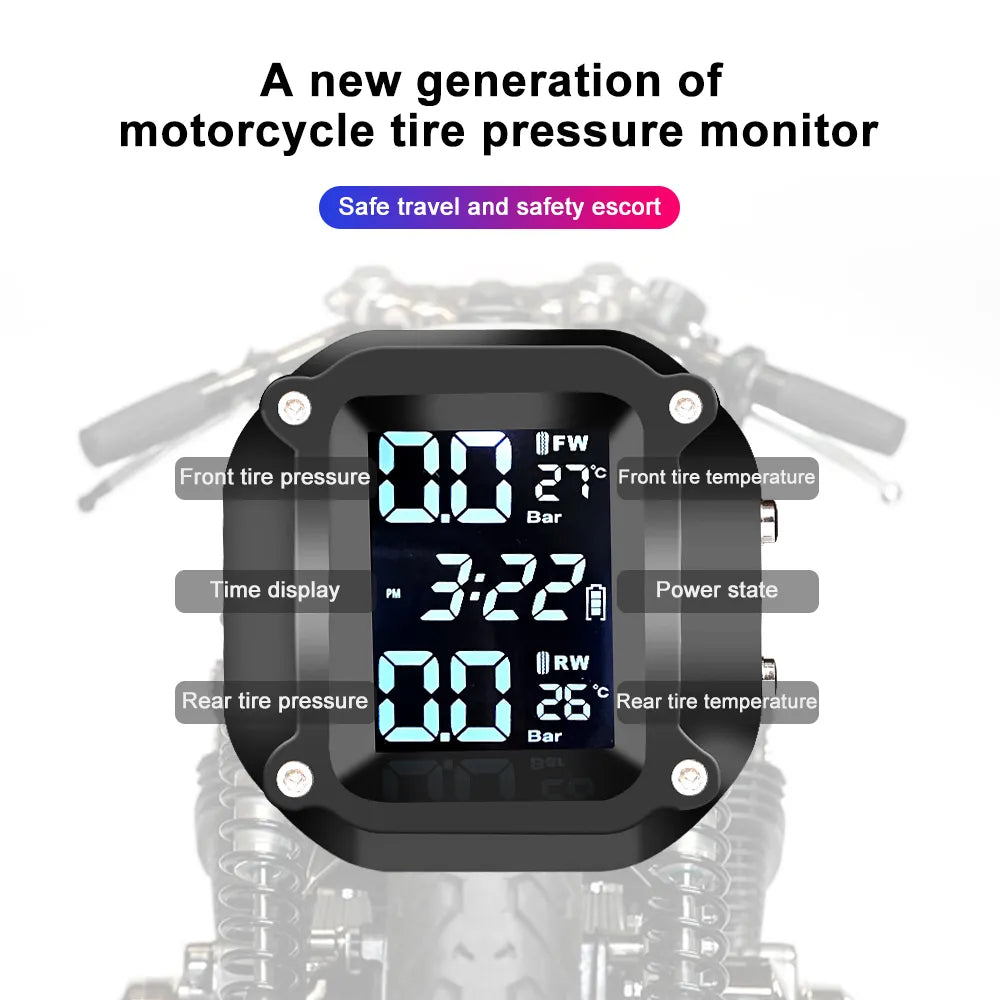 Motorcycle TPMS Tire Pressure Sensor Tyre Pressure Monitoring System External Sensor for Motorbike Autobike Scooter Motor TMPS