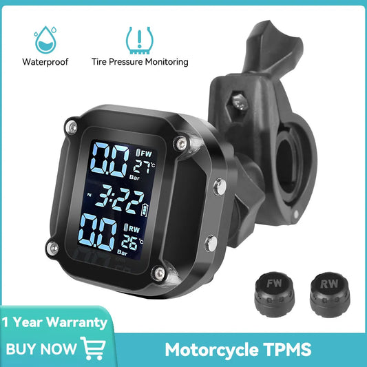 Motorcycle TPMS Tire Pressure Sensor Tyre Pressure Monitoring System External Sensor for Motorbike Autobike Scooter Motor TMPS